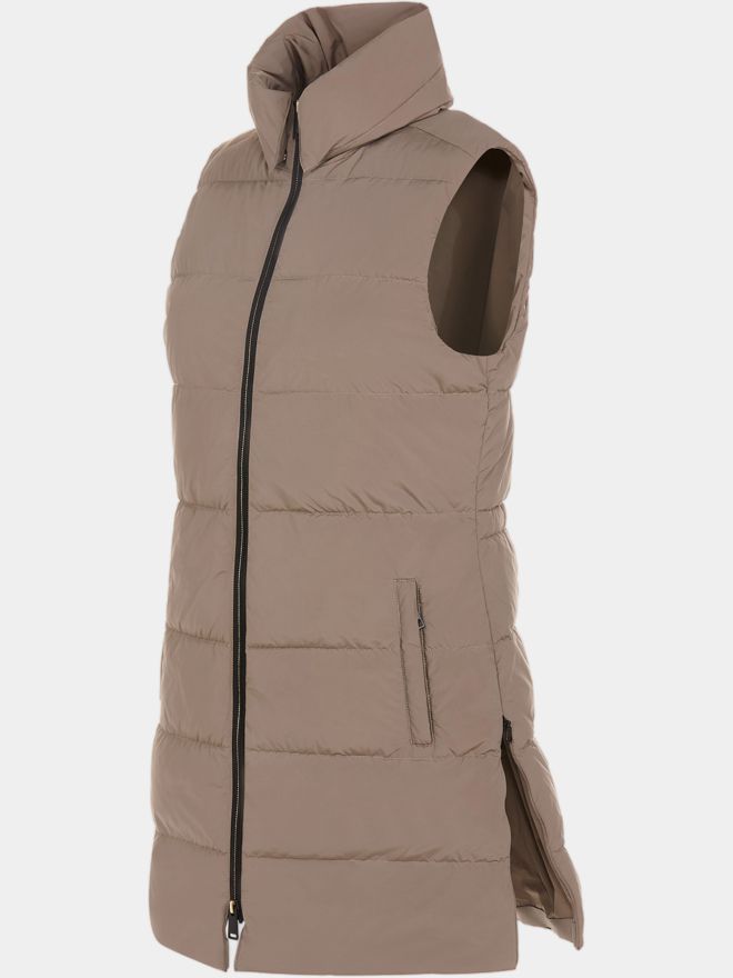 Valiente long quilted thermal vest taupe