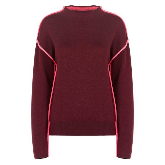 Valiente  Reversible knitted sweater berry