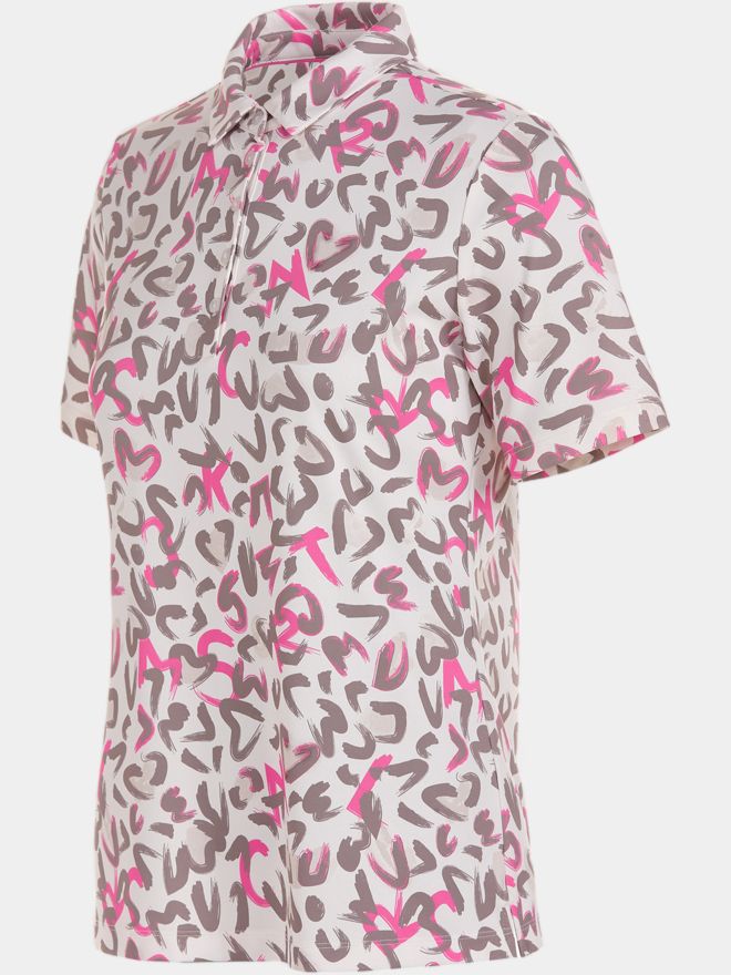 Valiente Druck Fuktions Halbarm Polo beige