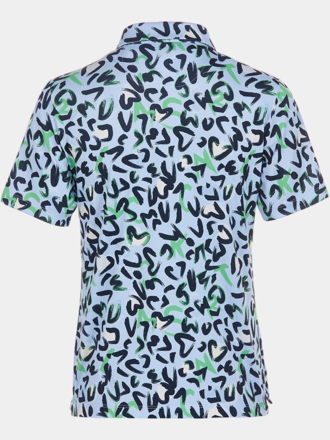 Valiente Druck Fuktions Halbarm Polo blau