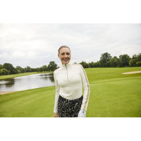 Valiente  1/2 zip stretch thermal midlayer ecru