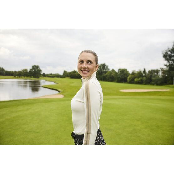 Valiente  1/2 zip stretch thermal midlayer ecru