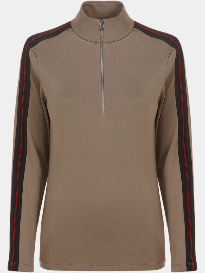 Valiente 1/2 zip stretch thermal midlayer taupe