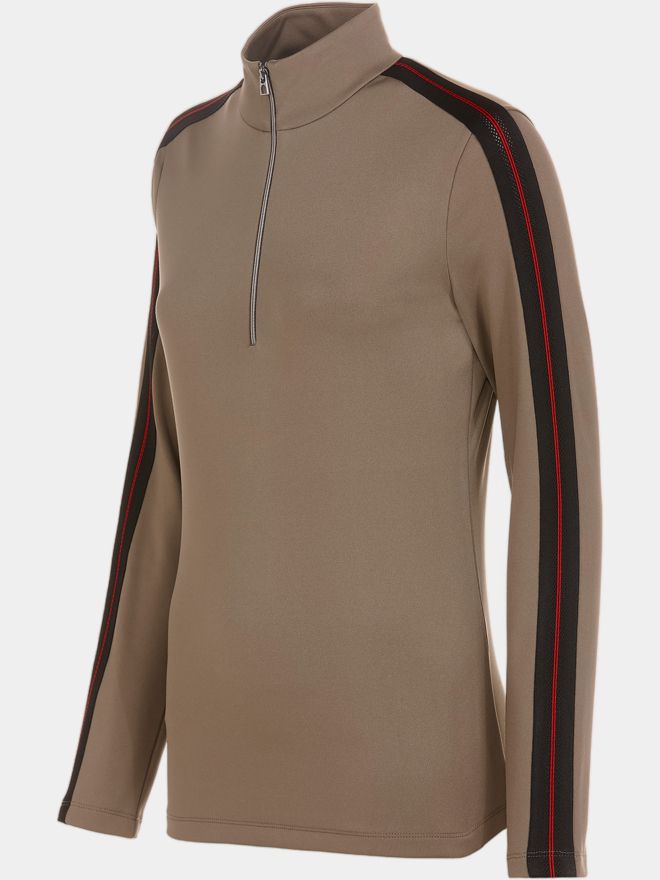 Valiente 1/2 zip stretch thermal midlayer taupe