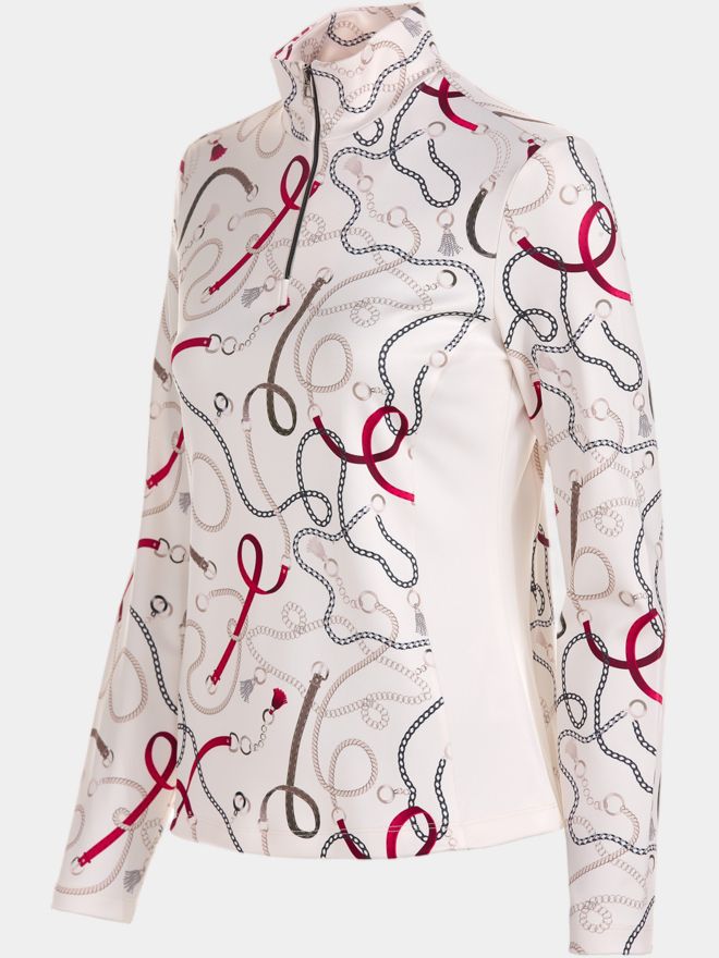 Valiente Print 1/2 zip stretch thermal midlayer fancy