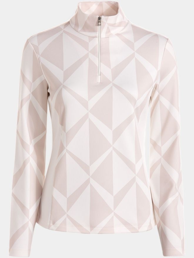 Valiente Druck 1/2 Zip Stretch Thermo Midlayer beige