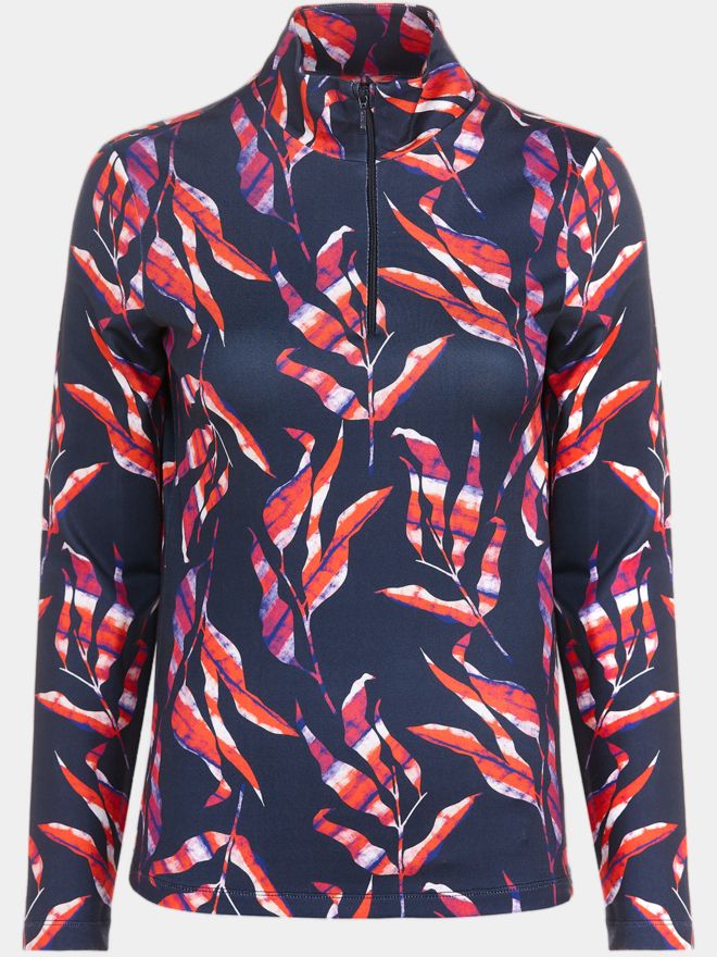 Valiente Print 1/2 zip soft touch thermal undershirt navy