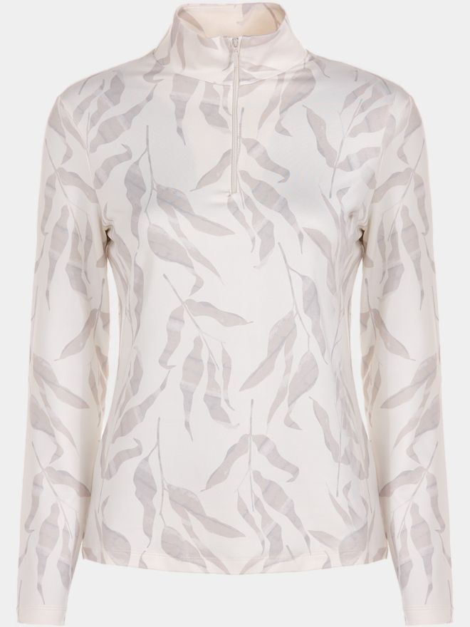 Valiente Druck 1/2 Zip Soft Touch Thermo Unterzieher ecru