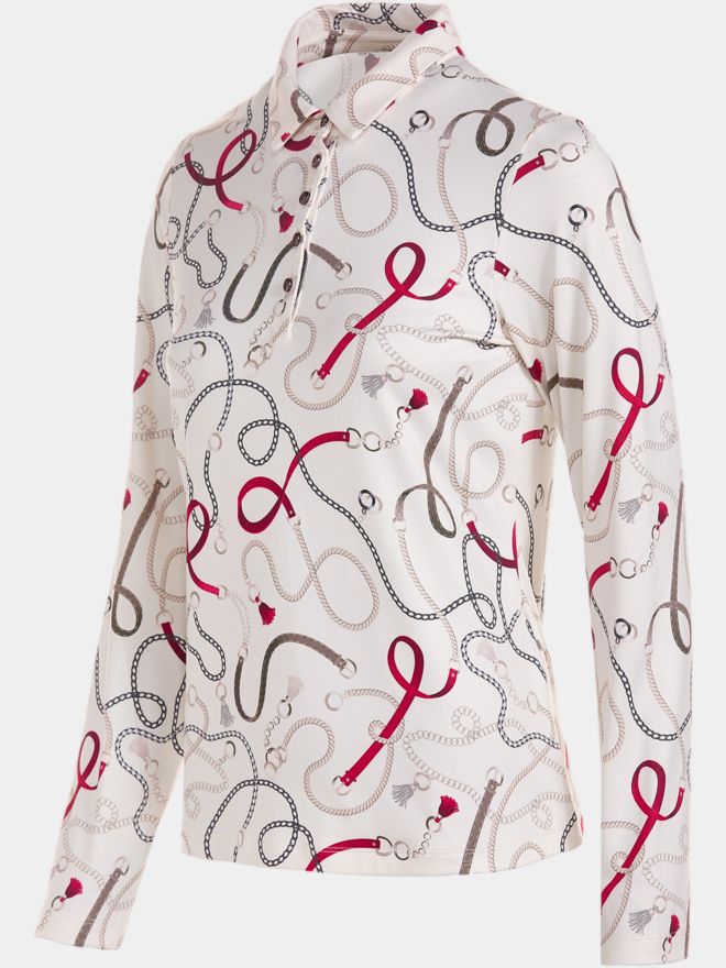 Valiente Druck Soft Touch Langarm Polo fancy