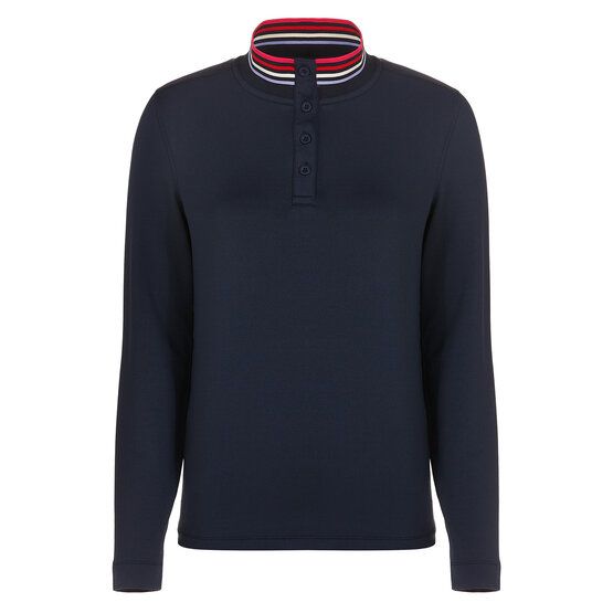 Valiente Stehkragen mit Knoepfen Thermo Polo navy