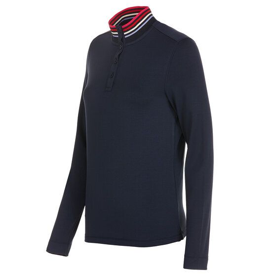 Valiente Stehkragen mit Knoepfen Thermo Polo navy