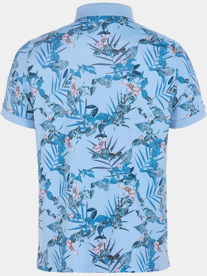 Daniel Springs Druck Funktions Halbarm Polo blau