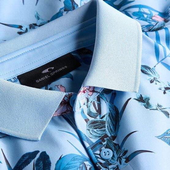 Daniel Springs Druck Funktions Halbarm Polo blau