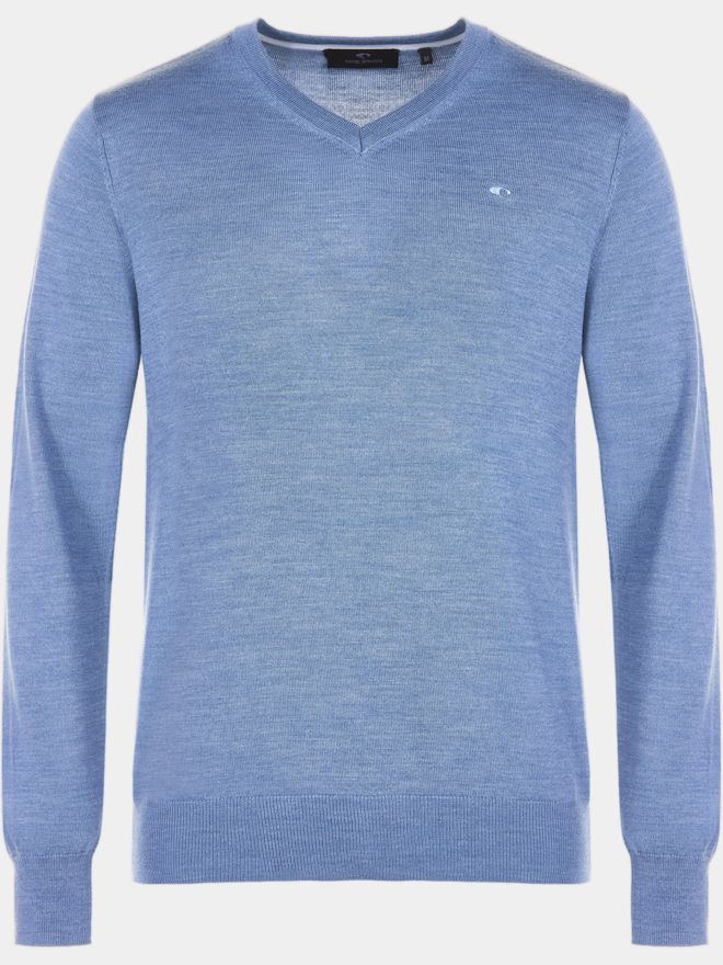 Daniel Springs Basic V-Neck Pullover Strick denim