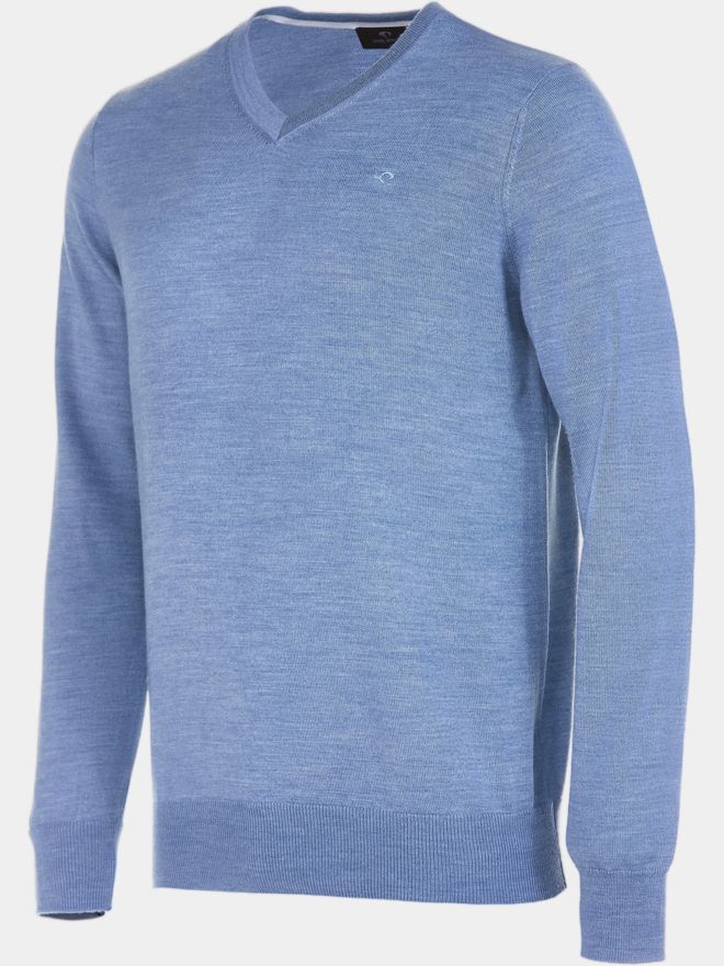 Daniel Springs Basic V-Neck Pullover Strick denim
