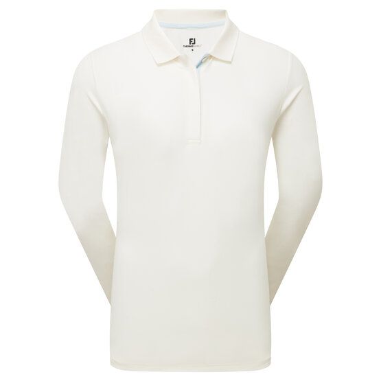 FootJoy TS L/S SHIRT Langarm Polo offwhite