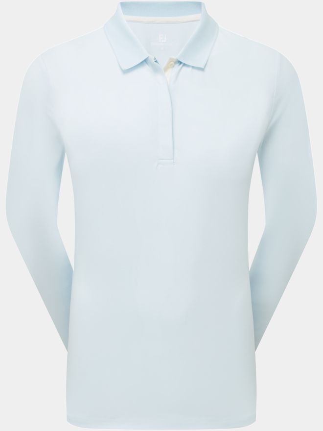 FootJoy TS L/S SHIRT Langarm Polo hellblau