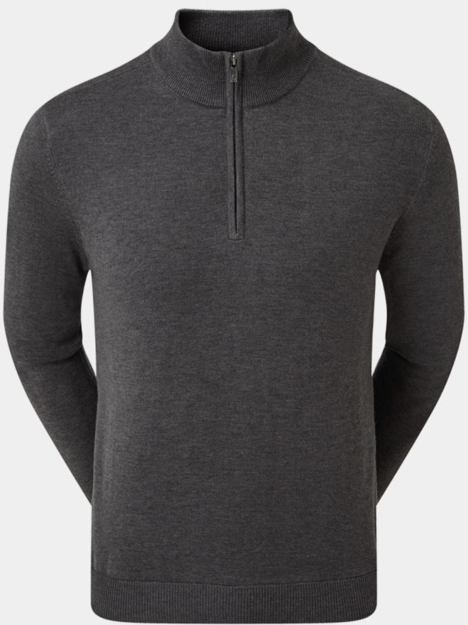 FootJoy WOOLBLND LINED 1/2 ZIP Windstopp Strick dunkelgrau