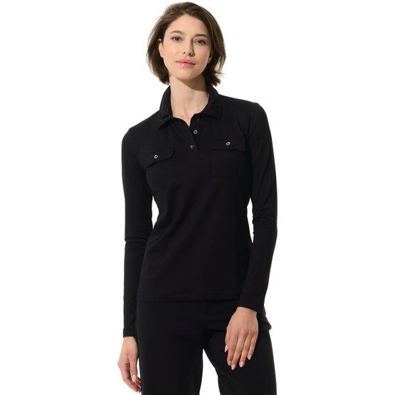 MDC Langarm Polo schwarz