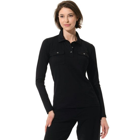 MDC Langarm Polo schwarz