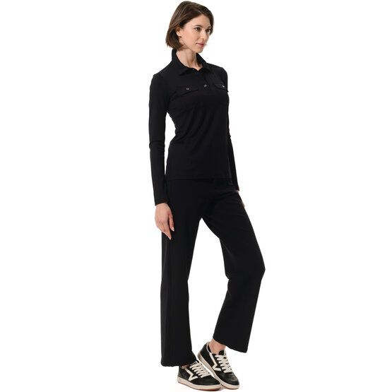 MDC Langarm Polo schwarz