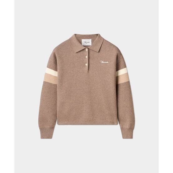 Macade Golf Lite Knit Polo Sweater Pullover Strick camel
