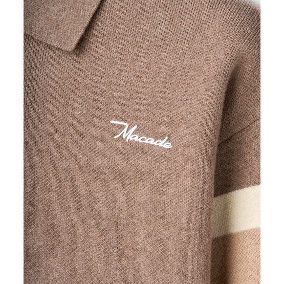 Macade Golf Lite Knit Polo Sweater Pullover Strick camel