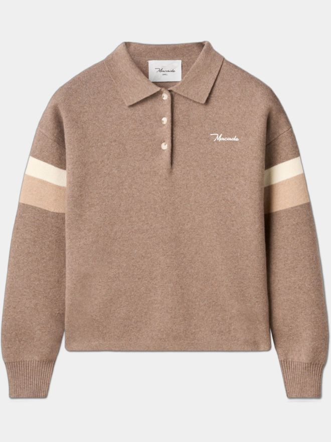Macade Golf Lite Knit Polo Pulover velbloud