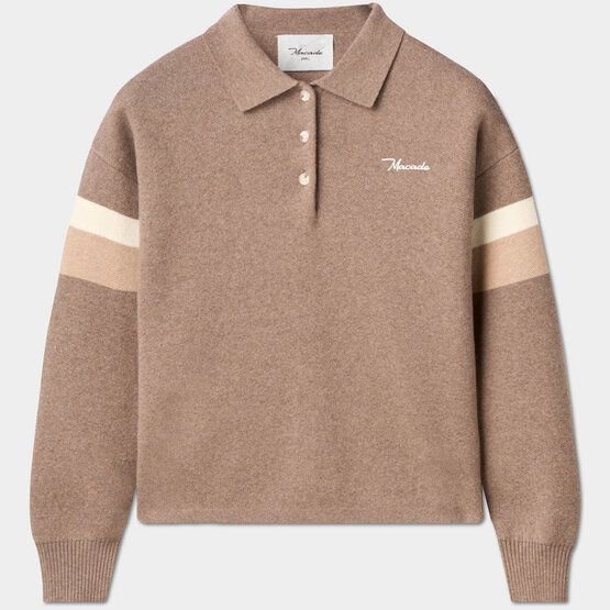 Macade Golf Lite Knit Polo Sweater Pullover Strick camel