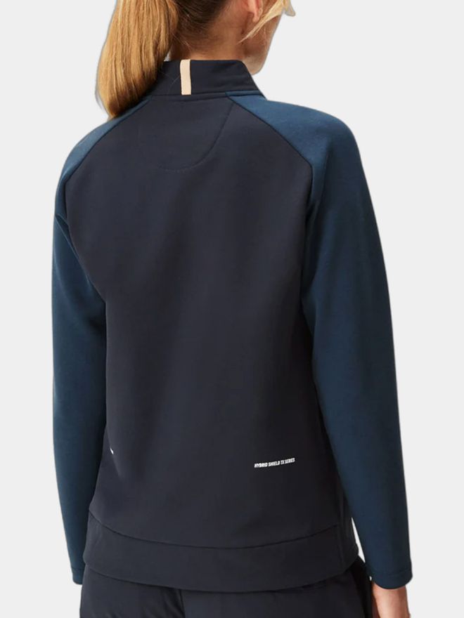 Macade Golf Hybrid Shield TX Quarter Zip Stretch Midlayer navy