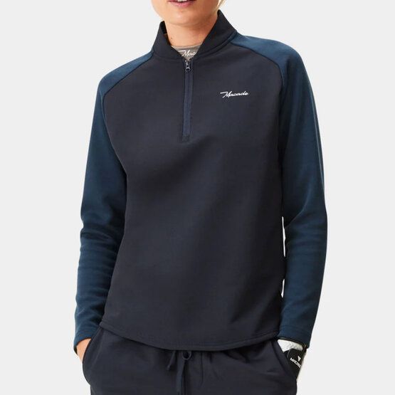 Macade Golf Hybrid Shield TX Quarter Zip Stretch Midlayer navy