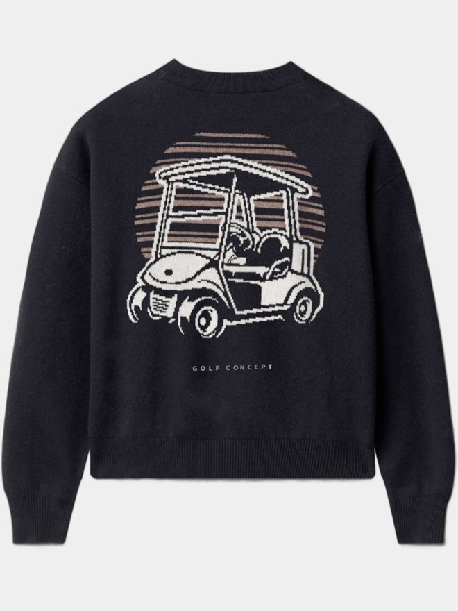 Macade Golf Pletený svetr Intarsia Pulover černá