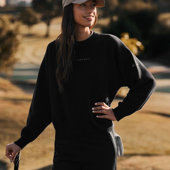 Macade Golf Knit Intarsia Sweater Pullover Strick schwarz