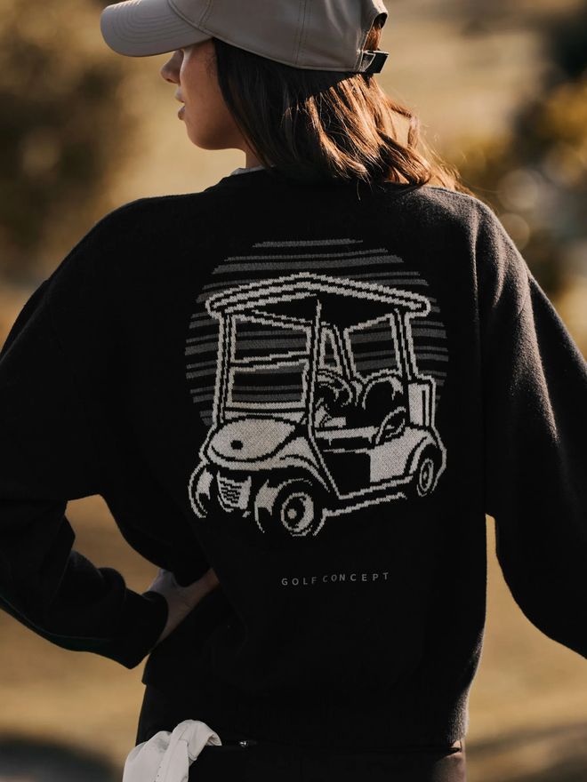 Macade Golf Pletený svetr Intarsia Pulover černá