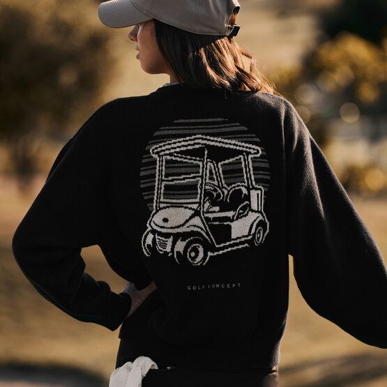 Macade Golf Knit Intarsia Sweater Pullover Strick schwarz