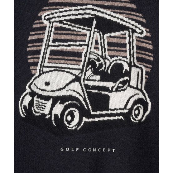 Macade Golf Knit Intarsia Sweater Pullover Strick schwarz