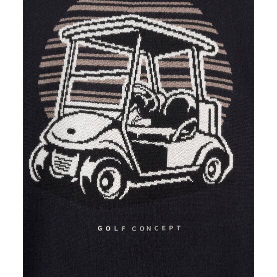 Macade Golf Cashmere Blend Intarsia Crewneck Pullover Strick schwarz