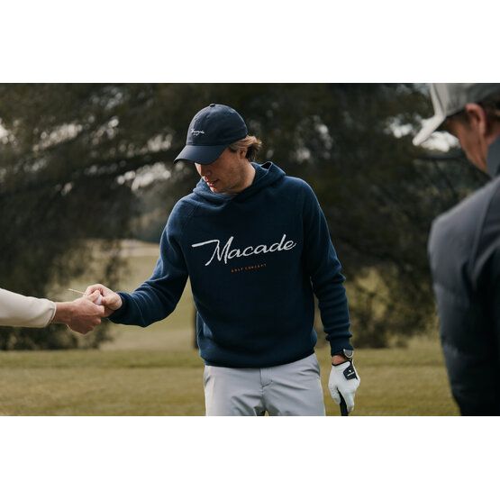 Macade Golf Signature Knit Hoodie Pullover Strick navy