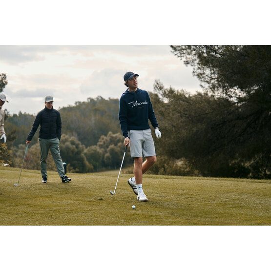 Macade Golf Signature Knit Hoodie Pullover Strick navy
