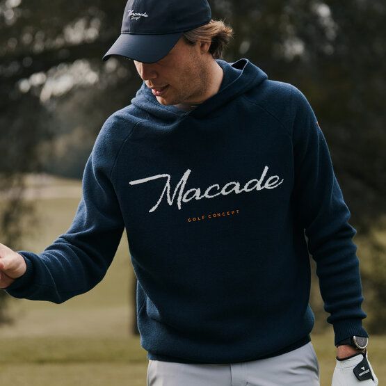 Macade Golf Signature Knit Hoodie Pullover Strick navy