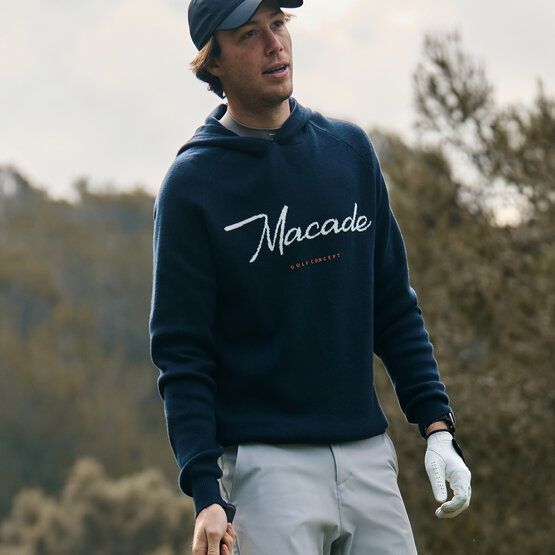 Macade Golf Signature Knit Hoodie Pullover Strick navy