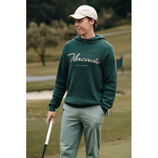 Macade Golf Signature Knit Hoodie Pullover Strick dunkelgrün