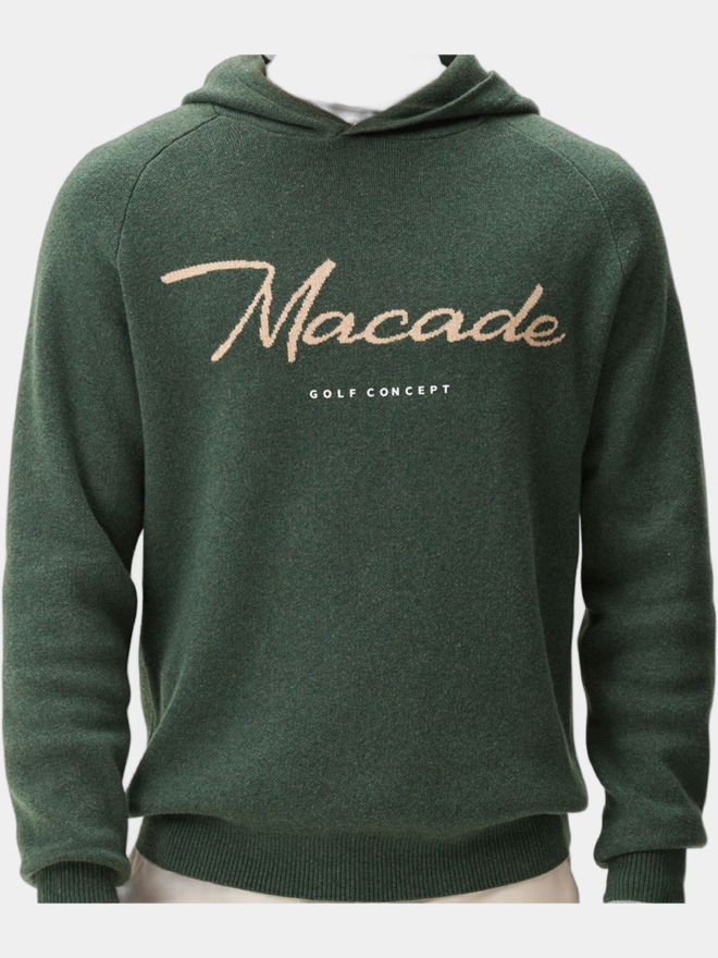 Macade Golf Signature Knit Hoodie Pullover Strick dunkelgrün