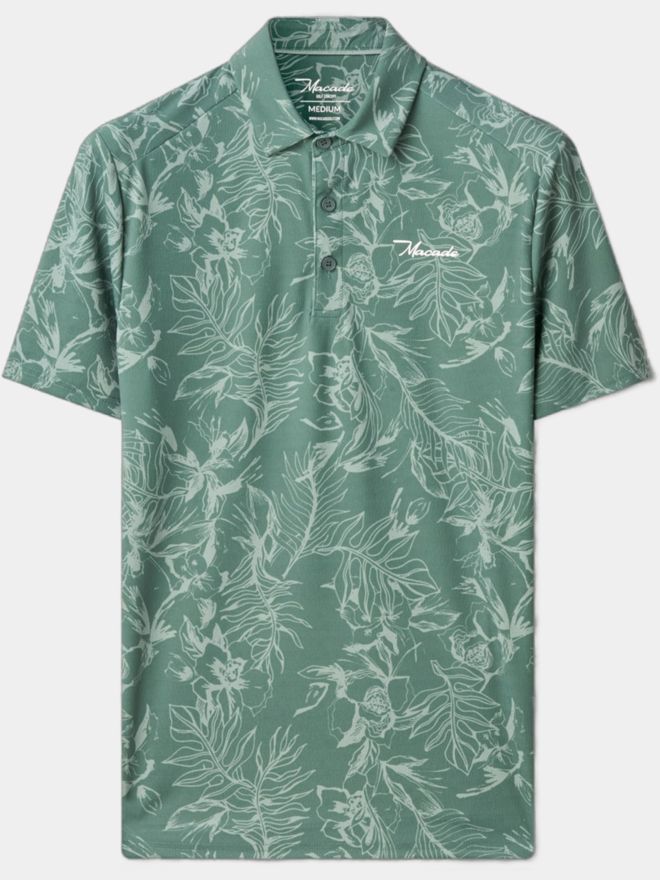 Macade Golf Juniper Floral Tour Shirt Halbarm Polo grün