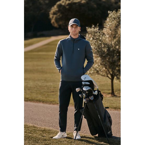 Macade Golf Therma Zip Hoodie Stretch Midlayer navy