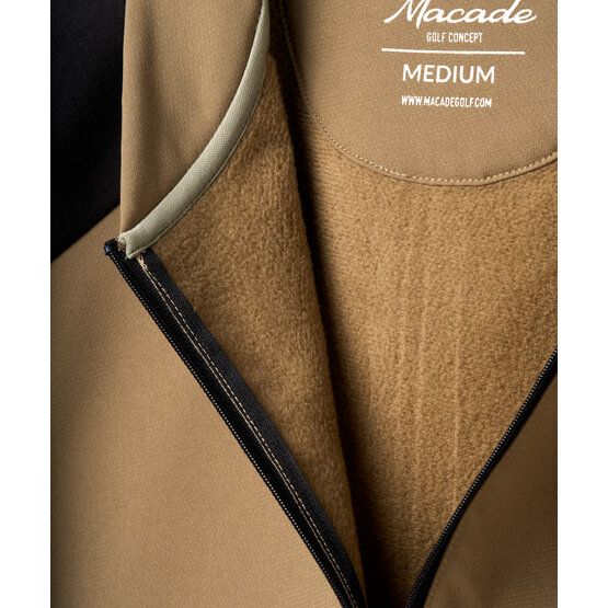 Macade Golf Hybrid Shield TX Quarter Zip Stretch Midlayer sand