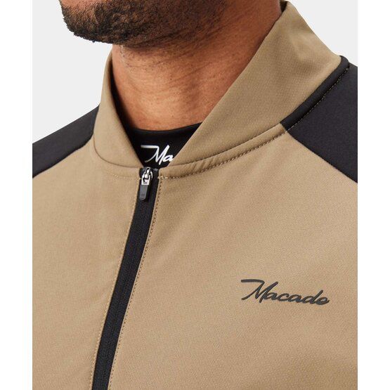 Macade Golf Hybrid Shield TX Quarter Zip Stretch Midlayer sand