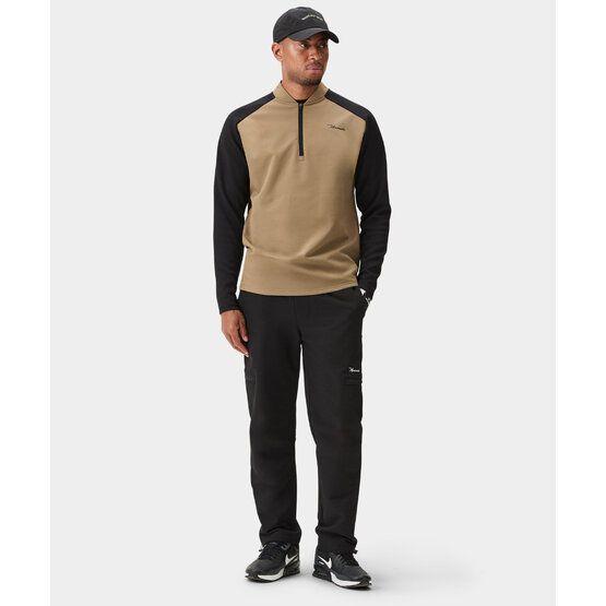 Macade Golf Hybrid Shield TX Quarter Zip Stretch Midlayer sand