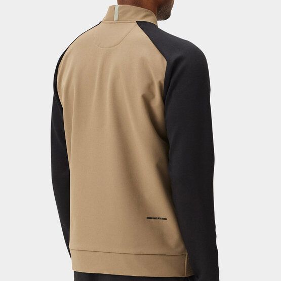 Macade Golf Hybrid Shield TX Quarter Zip Stretch Midlayer sand