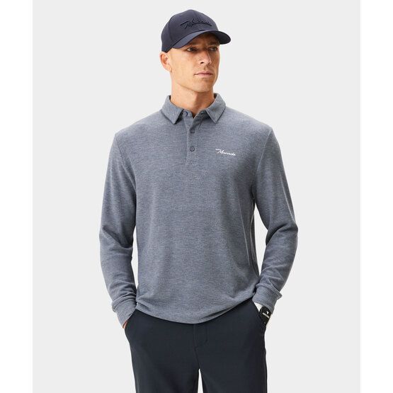 Macade Golf Brushed Shirt Langarm Polo grau